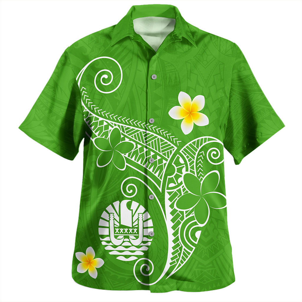 Tahiti Hawaiian Shirt Polynesia Floral Tribal