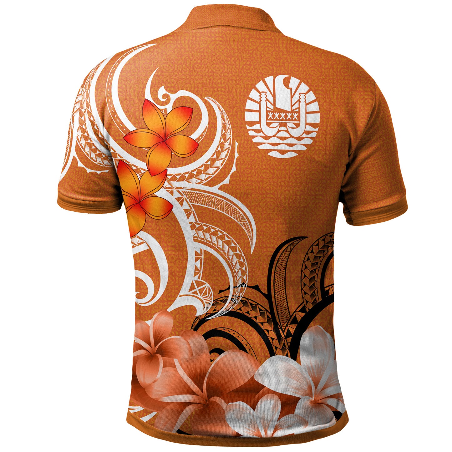 Tahiti Polo Shirt Custom Personalised Floral Spirit Orange