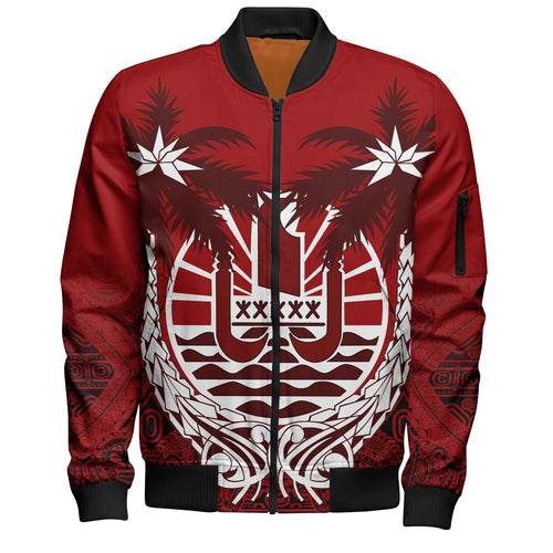 Tahiti Polynesian Coconut Bomber Jacket