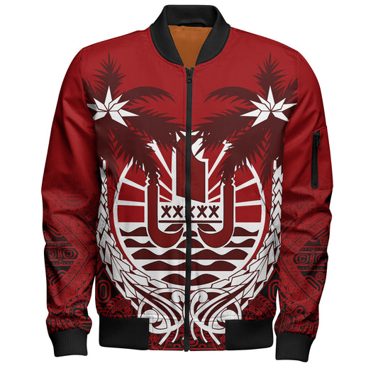 Tahiti Polynesian Coconut Bomber Jacket