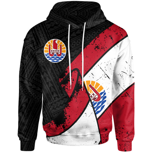 Tahiti Pullover Hoodie - Tahiti Flag Grunge Special