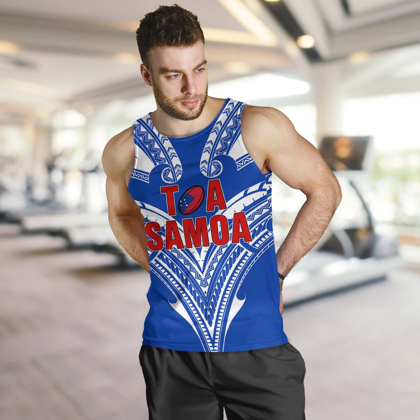 Toa Samoa Hawaii Tank Top Rugby Player Sport Style