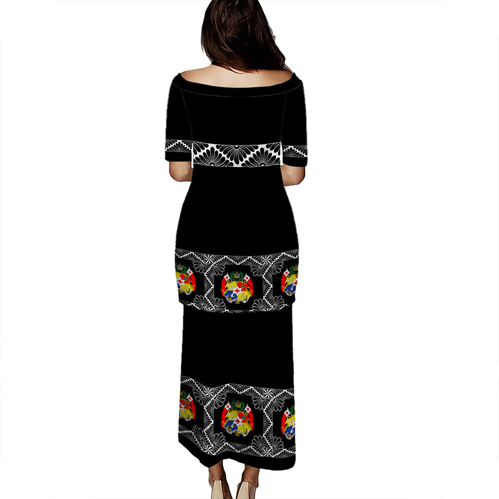 Tonga Puletasi Tapa With Coat Of Arms