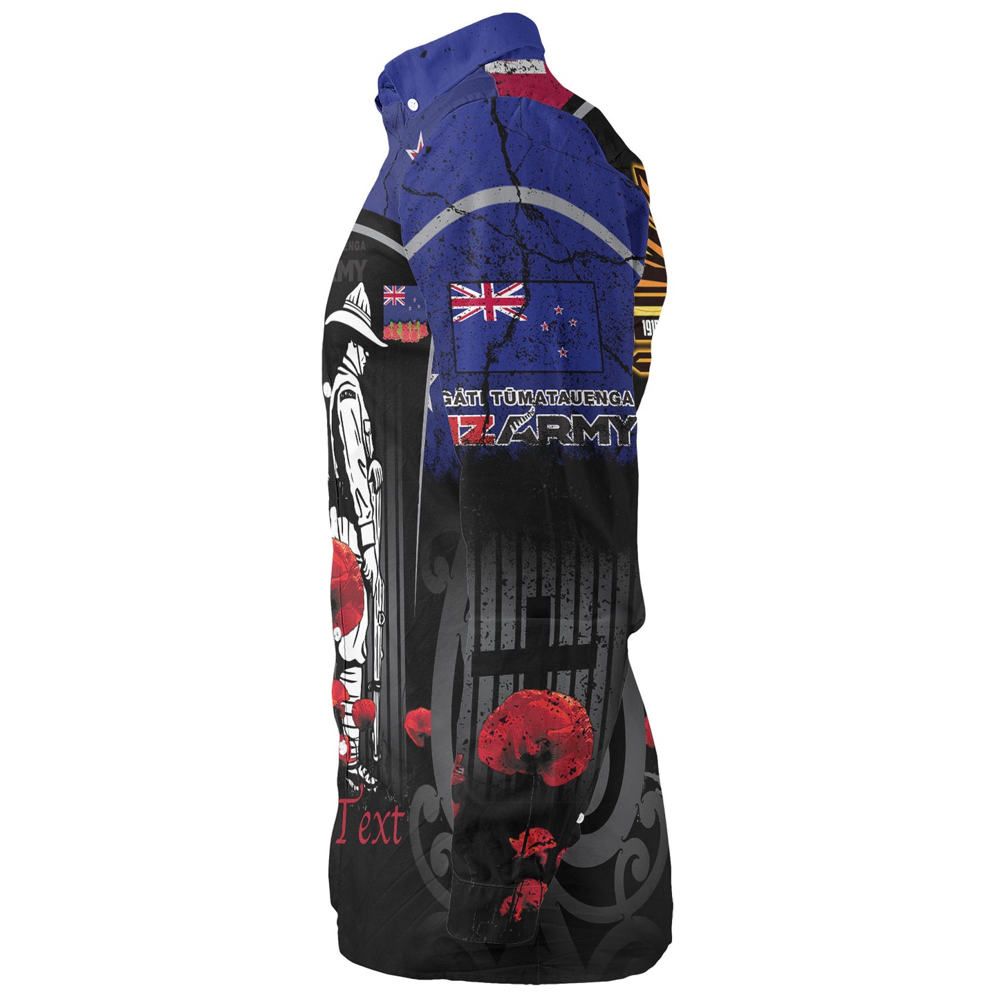 New Zealand Long Sleeve Shirt Custom New Zealand Anzac Day With Poppy Flowers And Traditional Maori Patterns