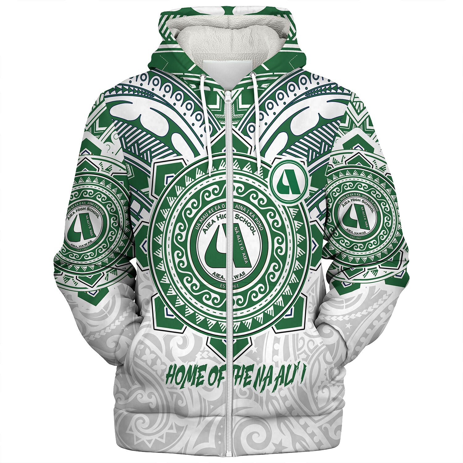Hawaii Sherpa Hoodie Custom Aiea High School Home Of The Na Ali'i Tribal Style