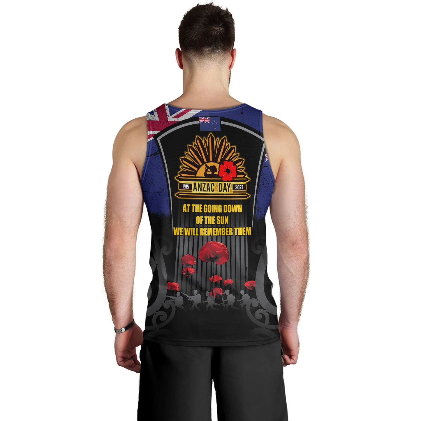 New Zealand Tank Top Custom New Zealand Anzac Day With Poppy Flowers And Traditional Maori Patterns