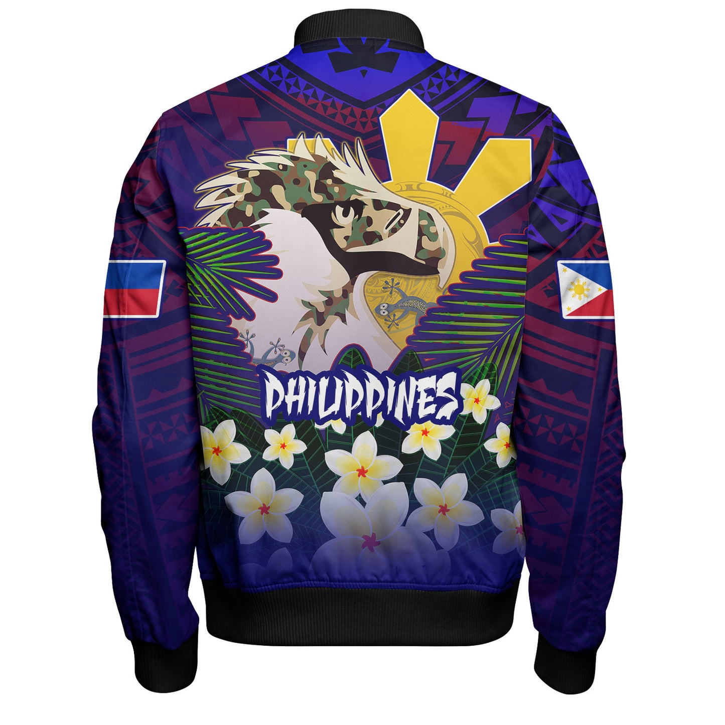 Philippines Filipinos Bomber Jacket Custom Philippine Sun And Eagles Summer Vibes