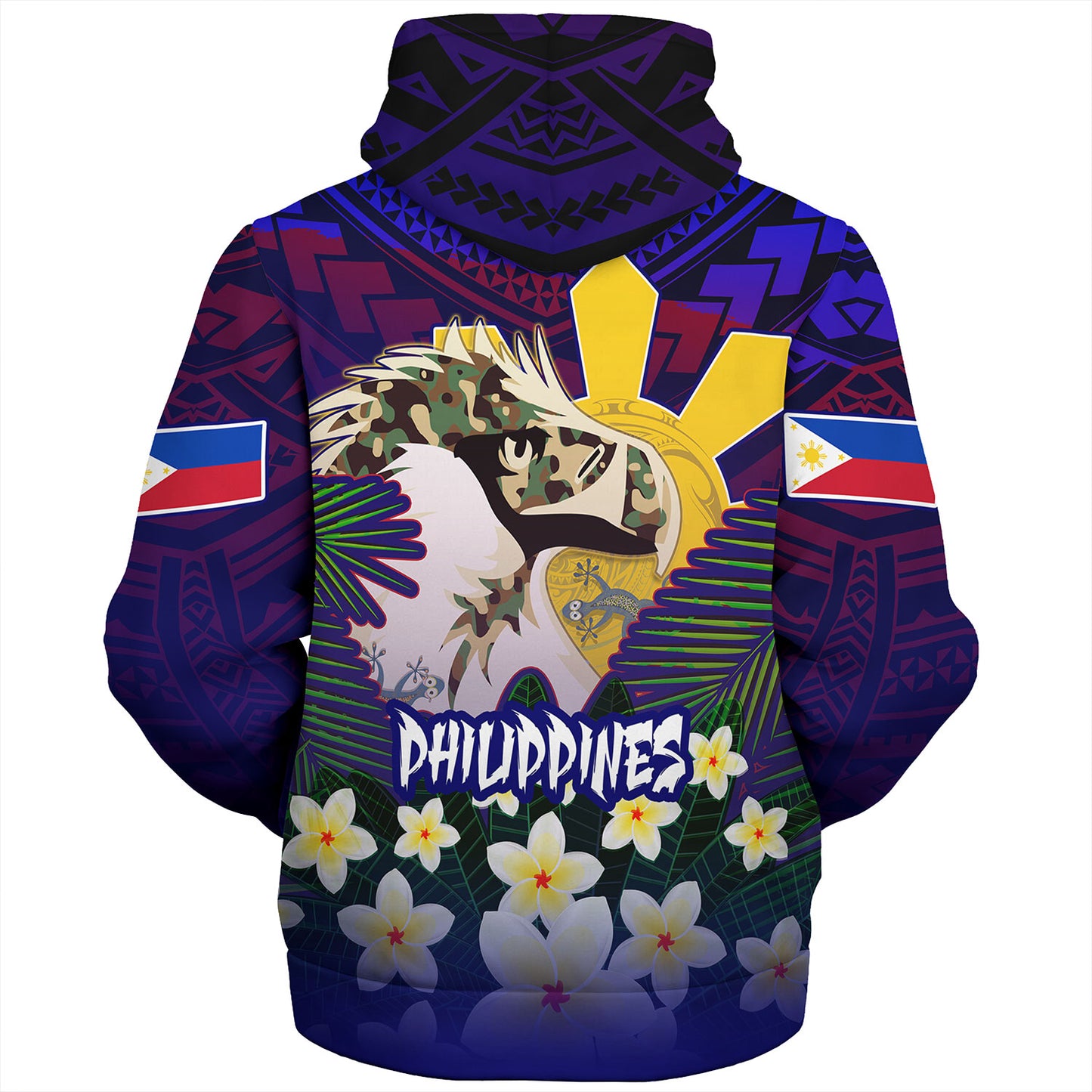 Philippines Filipinos Sherpa Hoodie Custom Philippine Sun And Eagles Summer Vibes