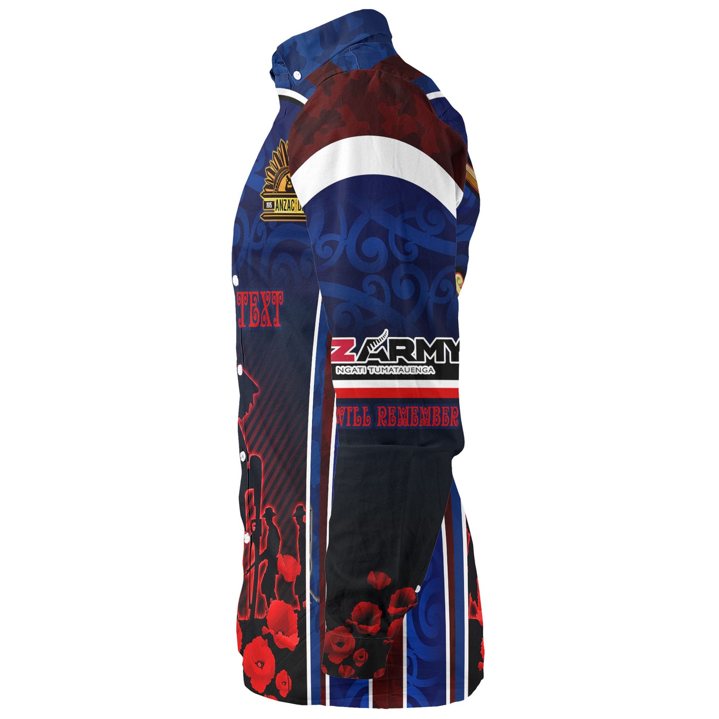 New Zealand Long Sleeve Shirt Custom New Zealand Army Keeping Anzac Spirit Lives Poppies Maori Style