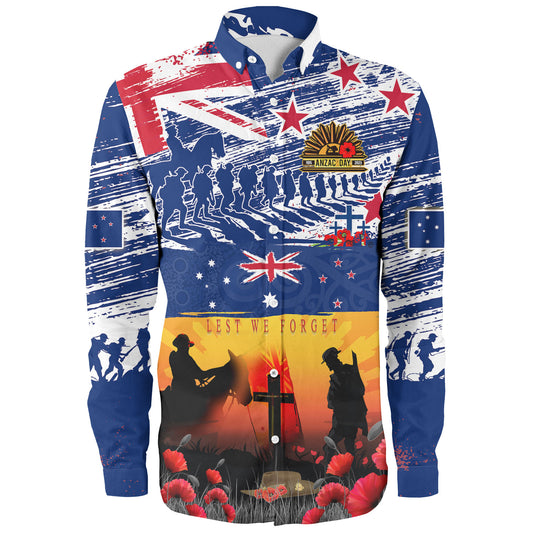 New Zealand Long Sleeve Shirt New Zealand And Australian Army Corps ANZAC Day Commemoration