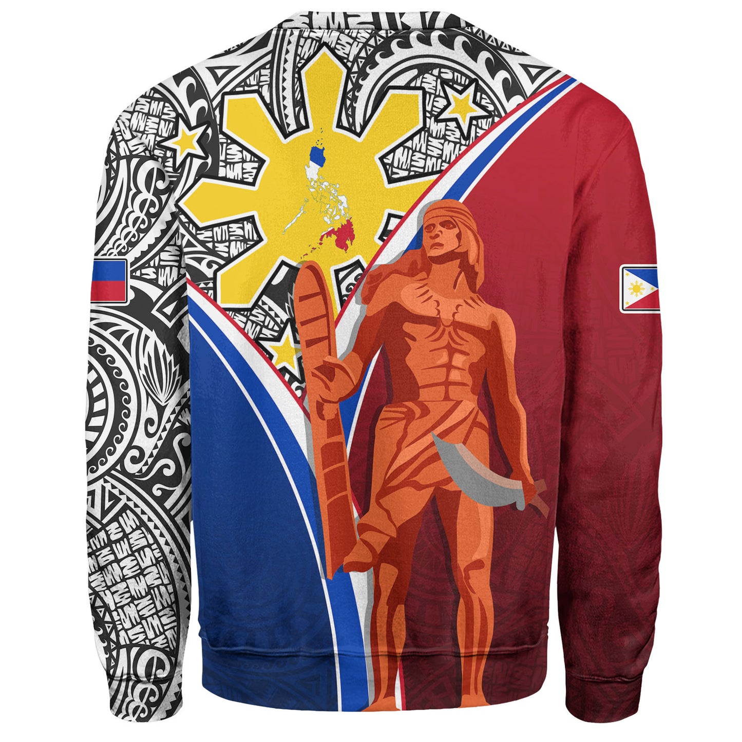 Philippines Filipinos Sweatshirt Philippines Lapu Lapu With Tribal Kalabaw And Sun