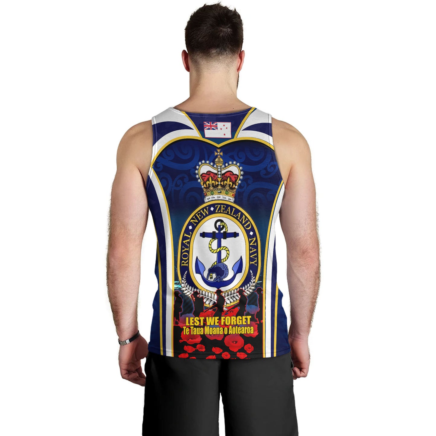 New Zealand Tank Top Custom Anzac Day Royal New Zealand Navy Te Taua Moana o Aotearoa