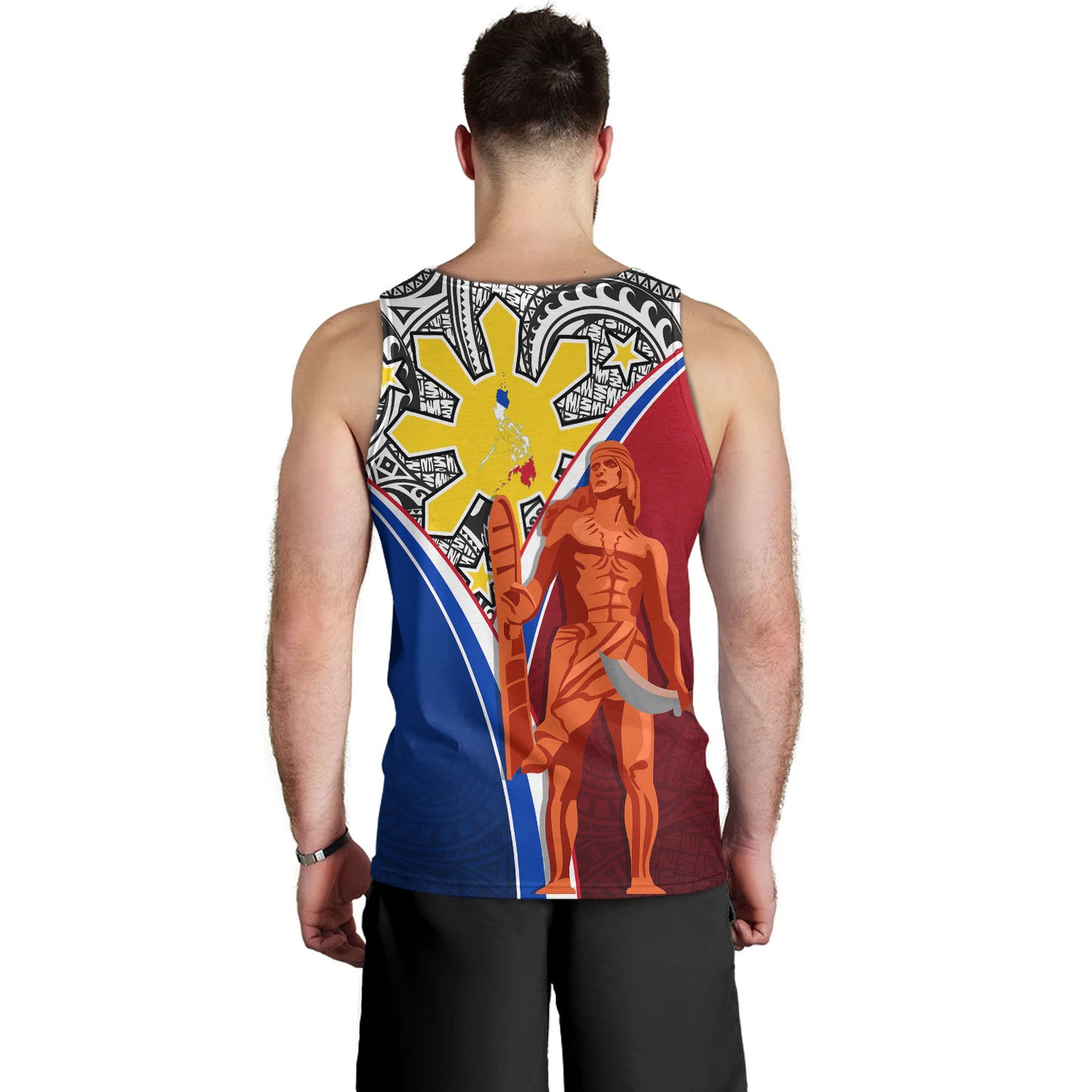 Philippines Filipinos Tank Top Philippines Lapu Lapu With Tribal Kalabaw And Sun