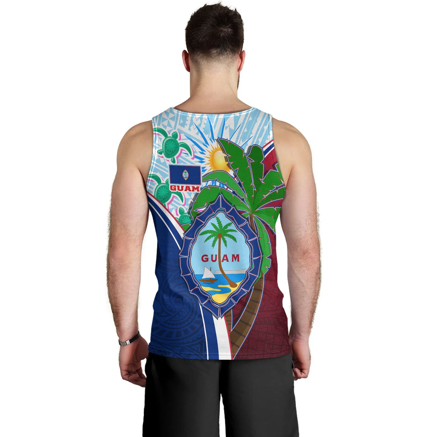 Guam Tank Top Custom Guam Chamorro Coconut Tree of Life Polynesian Tribal Pride