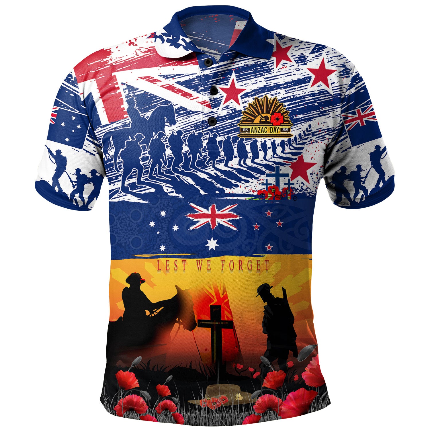 New Zealand Polo Shirt New Zealand And Australian Army Corps ANZAC Day Commemoration
