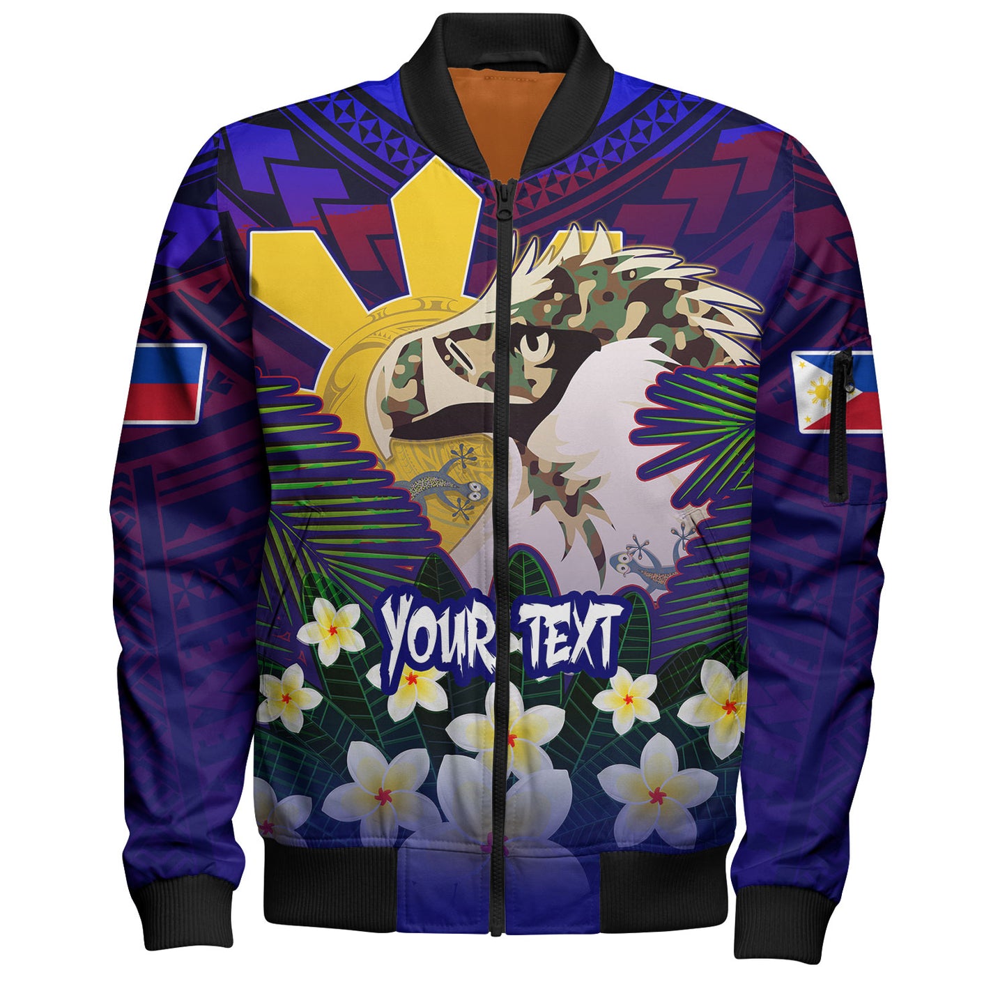 Philippines Filipinos Bomber Jacket Custom Philippine Sun And Eagles Summer Vibes