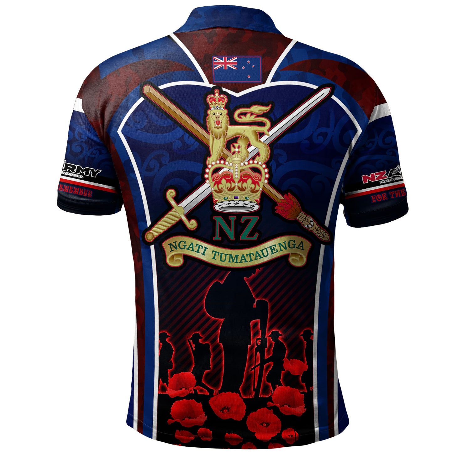 New Zealand Polo Shirt Custom New Zealand Army Keeping Anzac Spirit Lives Poppies Flower Maori Style