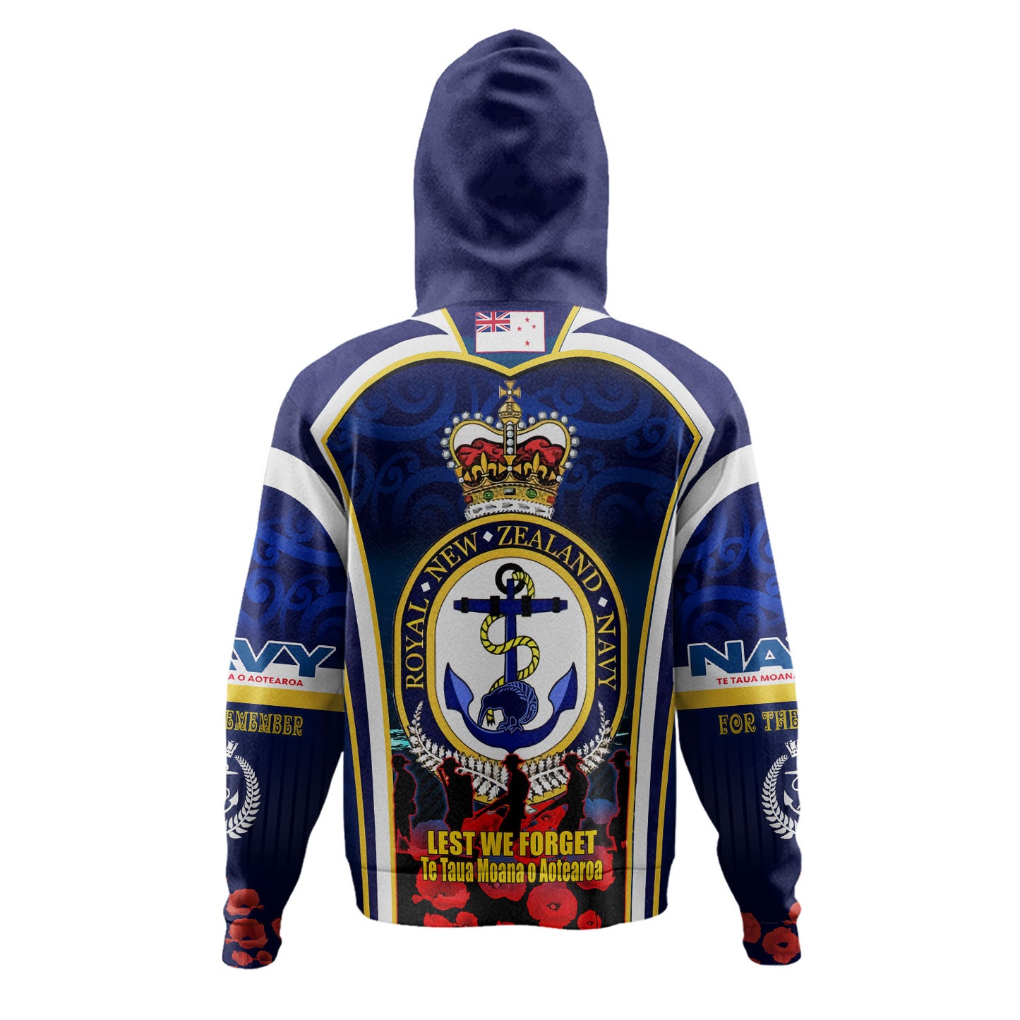 New Zealand Hoodie Custom Anzac Day Royal New Zealand Navy Te Taua Moana o Aotearoa