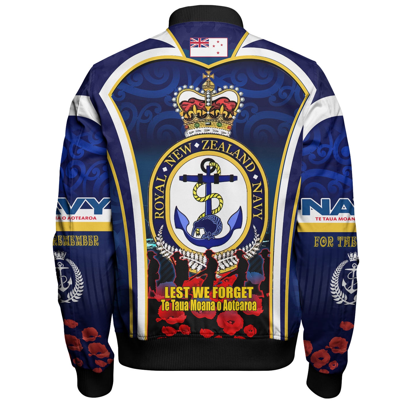 New Zealand Bomber Jacket Custom Anzac Day Royal New Zealand Navy Te Taua Moana o Aotearoa