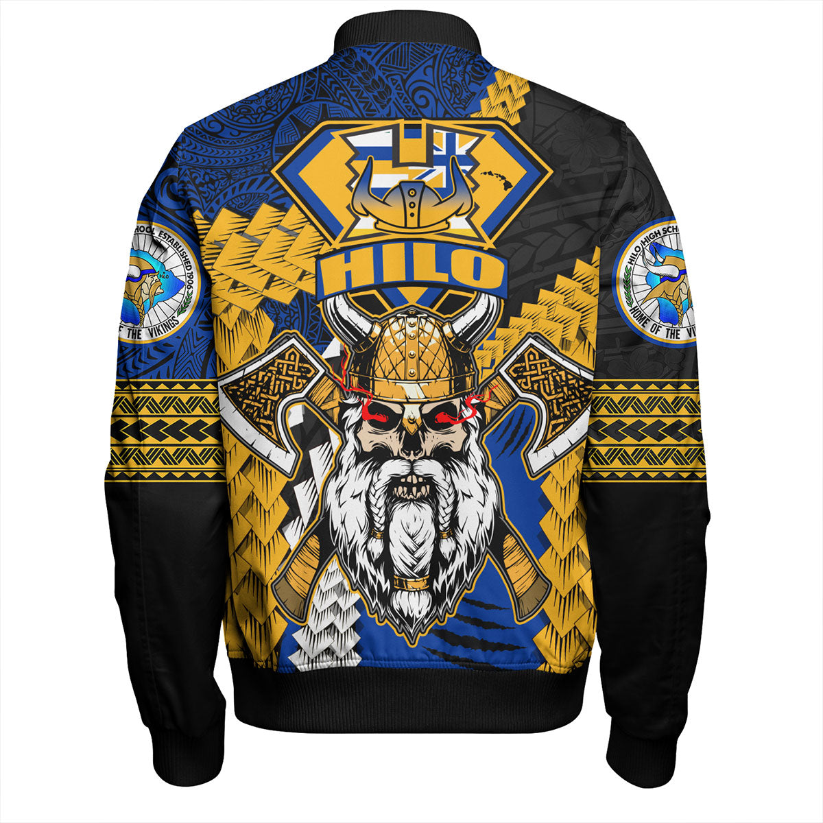 Hawaii Bomber Jacket Custom Hilo High School Home Of The Vikings Polynesian Style
