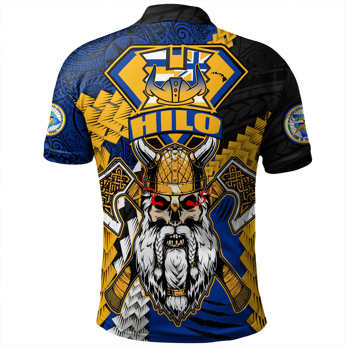 Hawaii Polo Shirt Custom Hilo High School Home Of The Vikings Polynesian Style