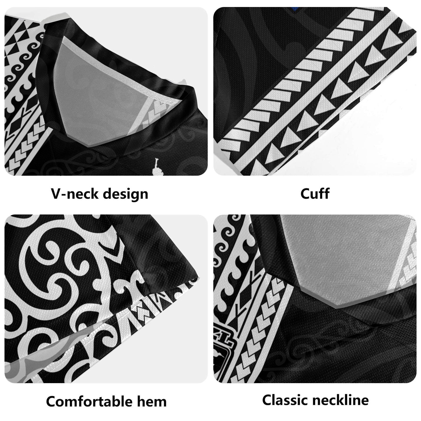 New Zealand Rugby Jersey Custom NZ Rugby Silver Fern And Map Maori Tribal Black Jersey