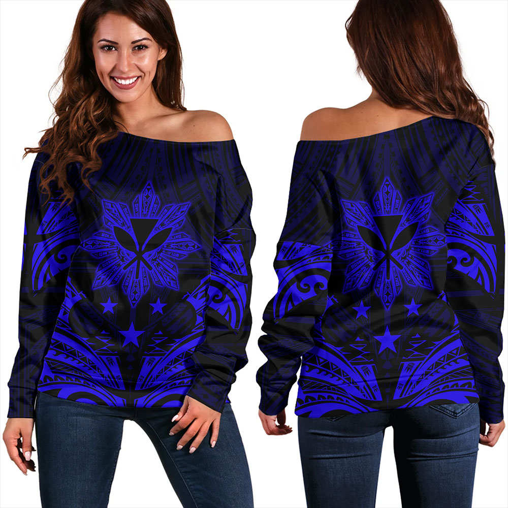Philippines Off Shoulder Sweatshirt - Sun Filipino With Kanaka Maoli Style