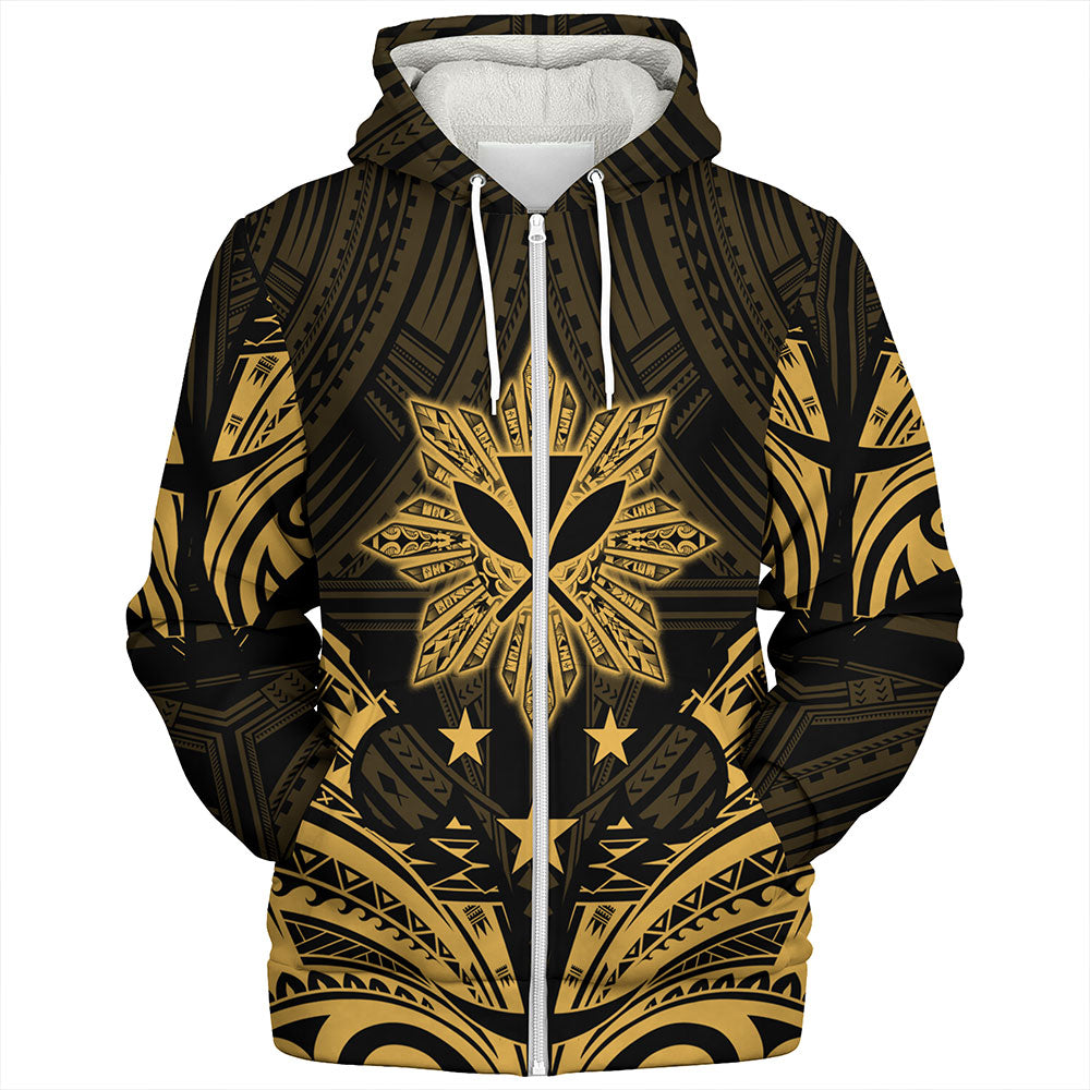 Philippines Sherpa Hoodie - Sun Filipino With Kanaka Maoli Style
