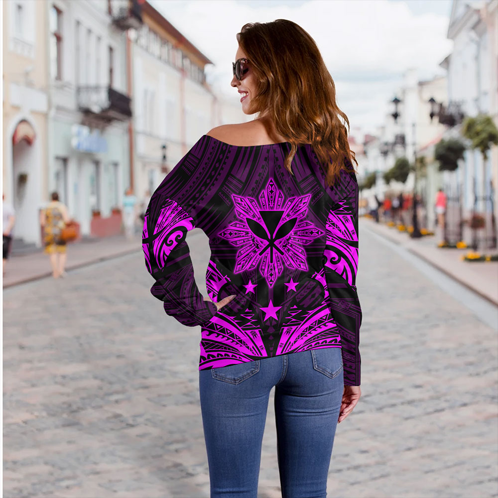 Philippines Off Shoulder Sweatshirt - Sun Filipino With Kanaka Maoli Style
