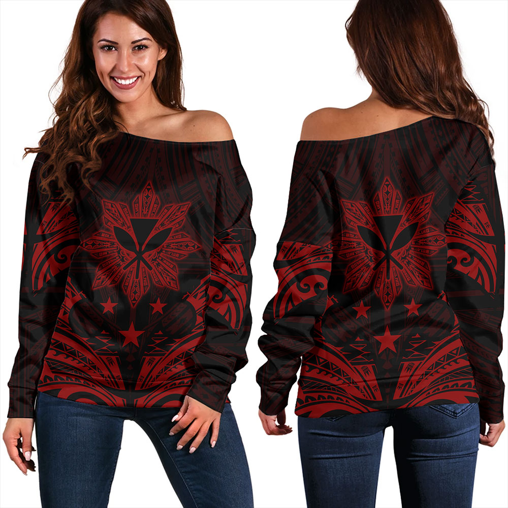Philippines Off Shoulder Sweatshirt - Sun Filipino With Kanaka Maoli Style