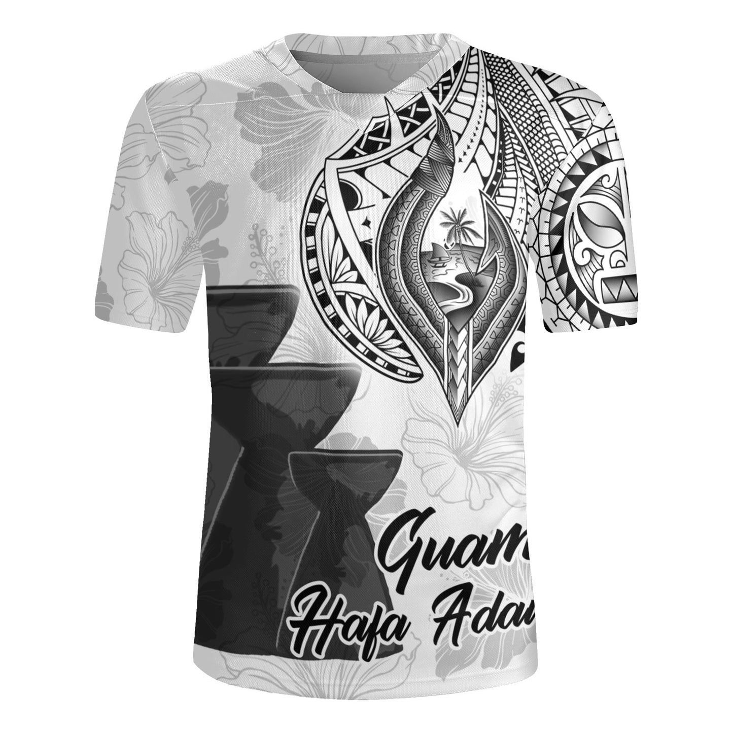 Guam Rugby Jersey Hafa Adai Guam Seal Half Sleeve Tattoo