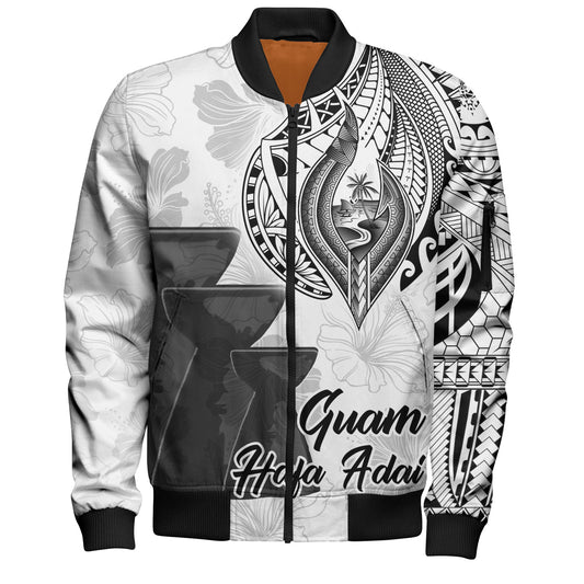 Guam Bomber Jacket Hafa Adai Guam Seal Half Sleeve Tattoo