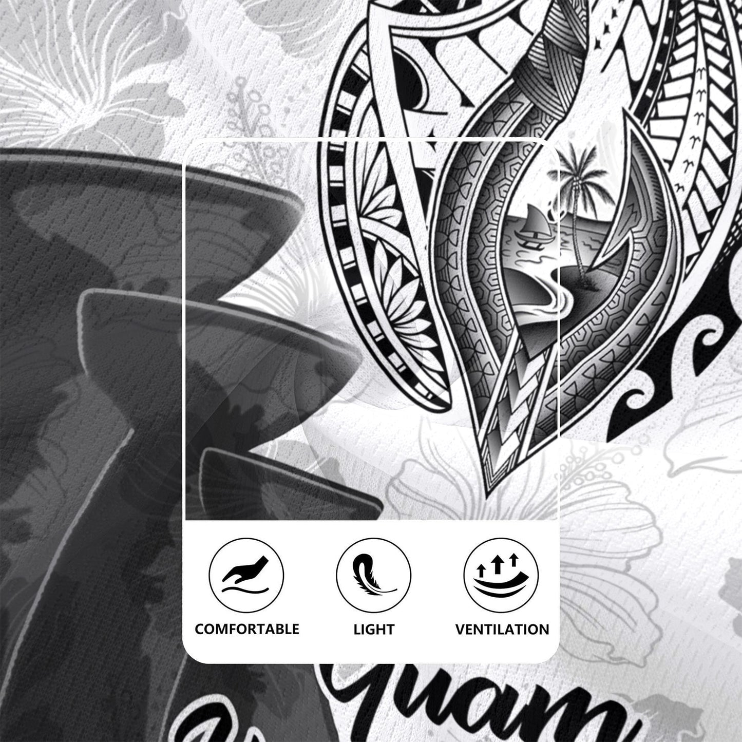 Guam Rugby Jersey Hafa Adai Guam Seal Half Sleeve Tattoo