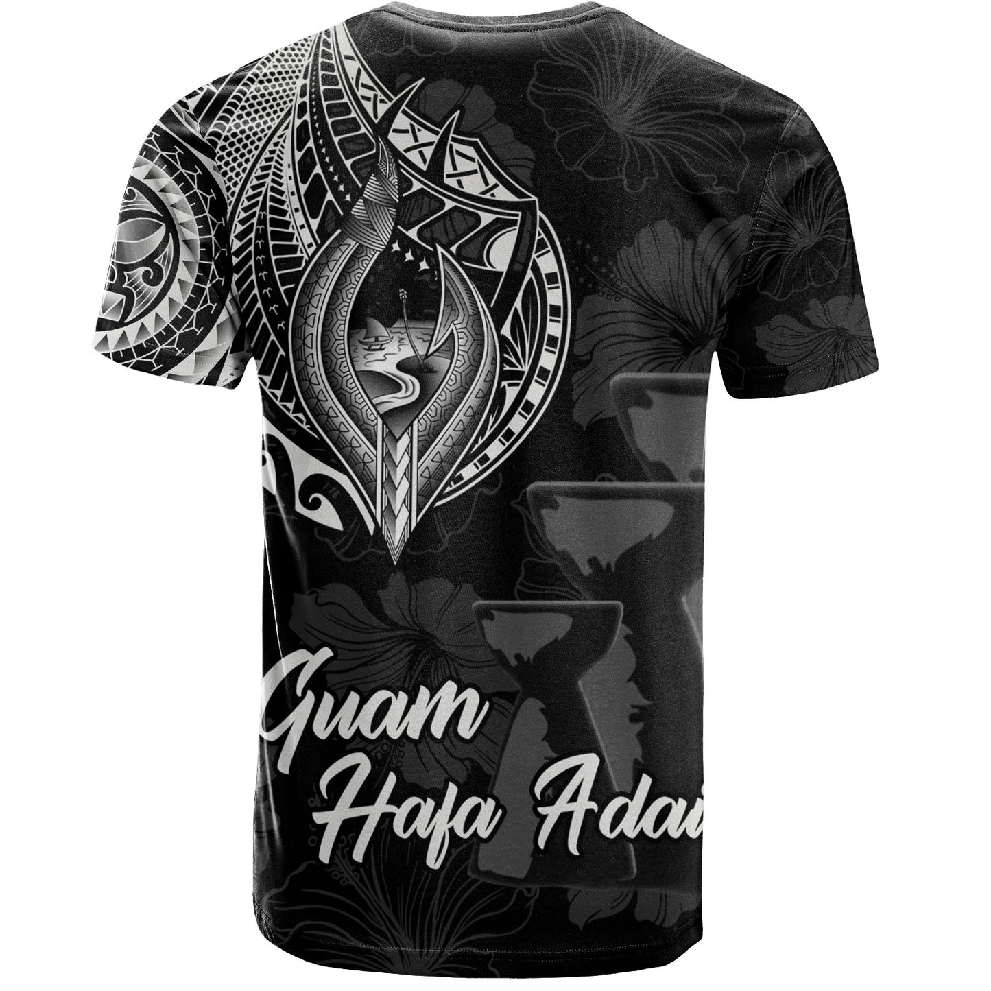 Guam T-Shirt Hafa Adai Guam Seal Half Sleeve Tattoo