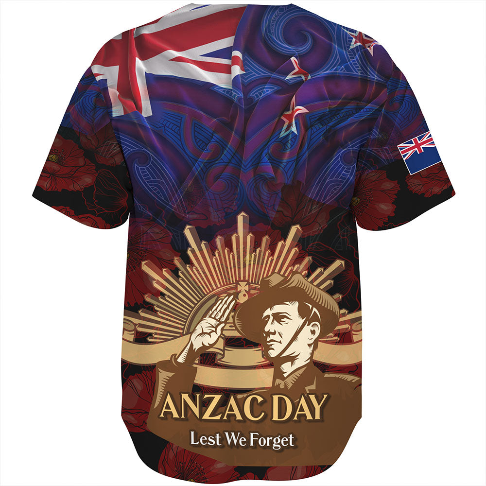 New Zealand Baseball Shirt - Anzac Soldier Maori Patterns