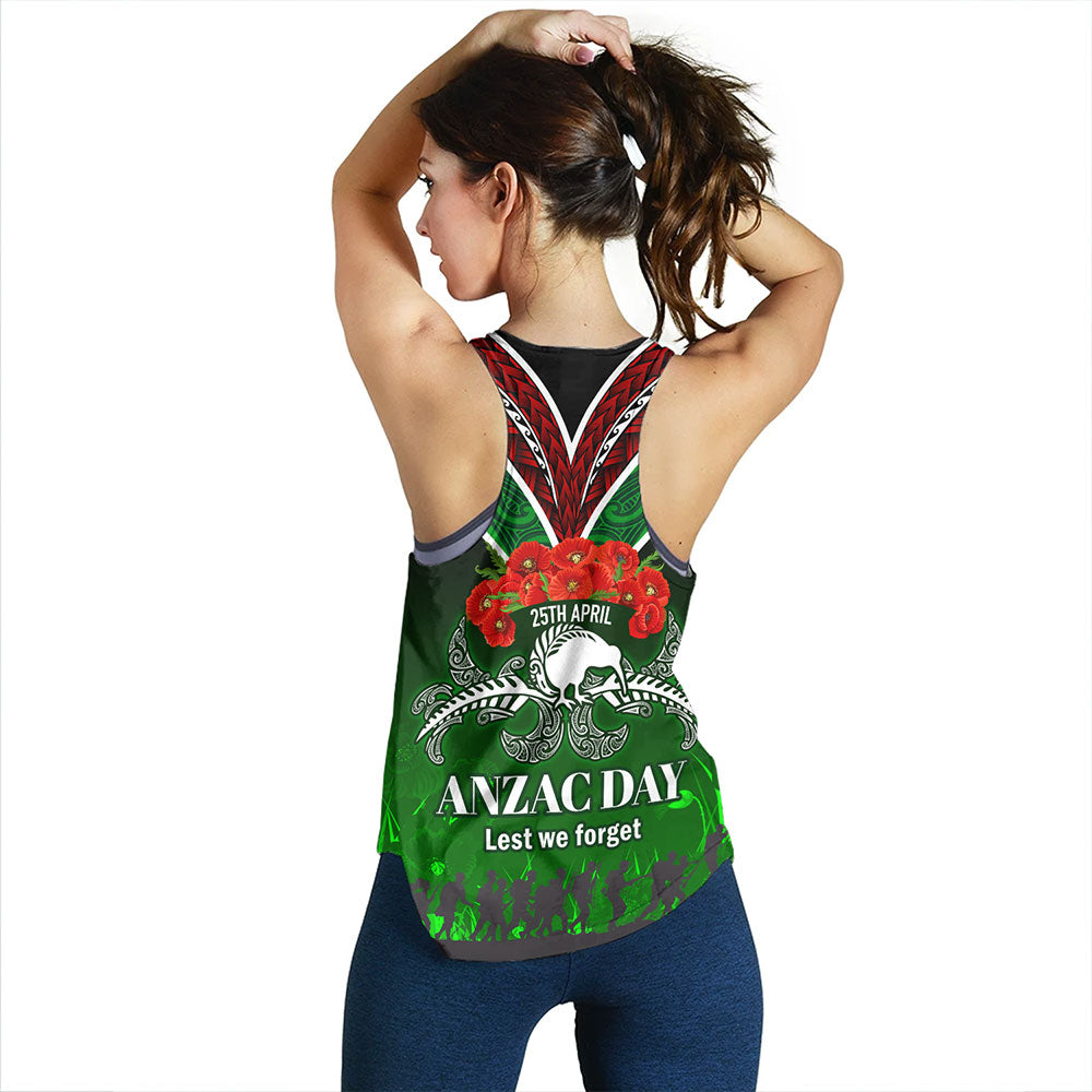 New Zealand Women Tank - Anzac Day Silver Ferns Kiwi Birds Style