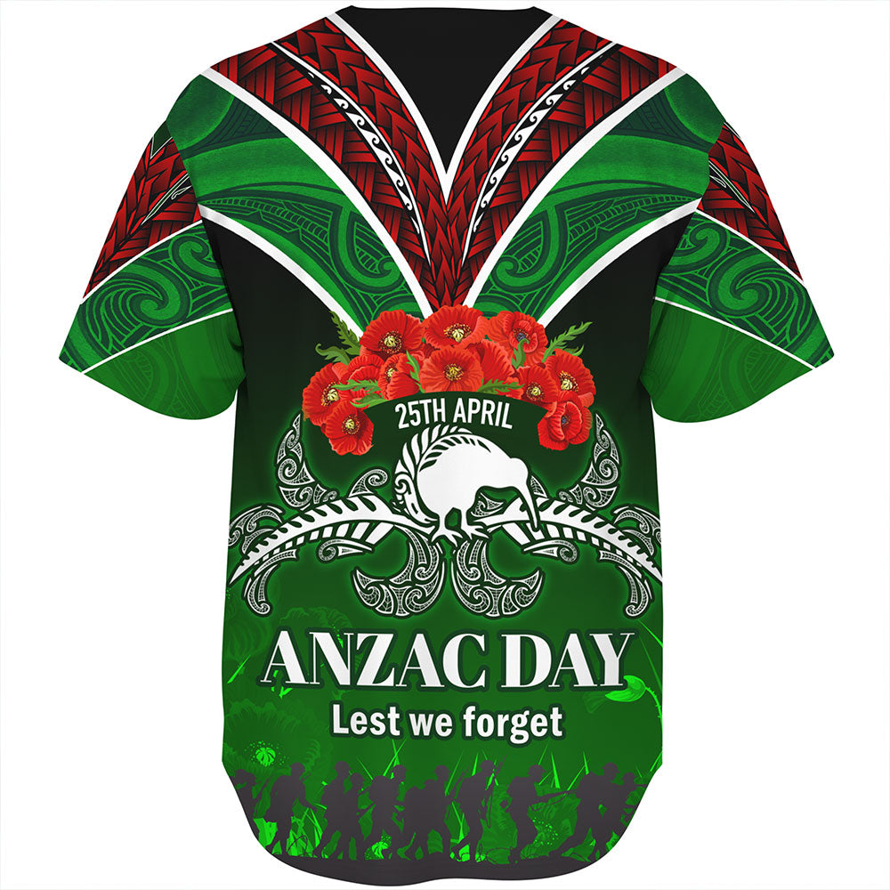 New Zealand Baseball Shirt - Anzac Day Silver Ferns Kiwi Birds Style