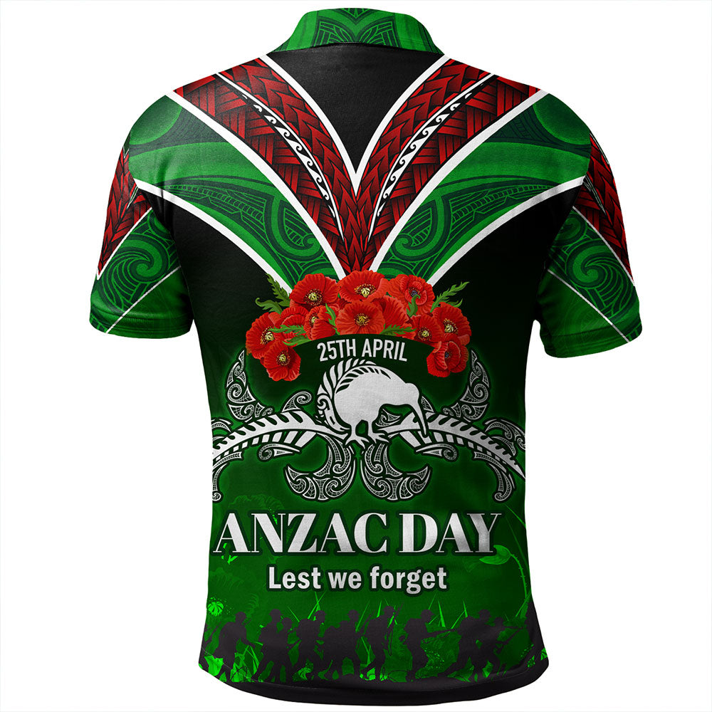 New Zealand Polo Shirt - Anzac Day Silver Ferns Kiwi Birds Style