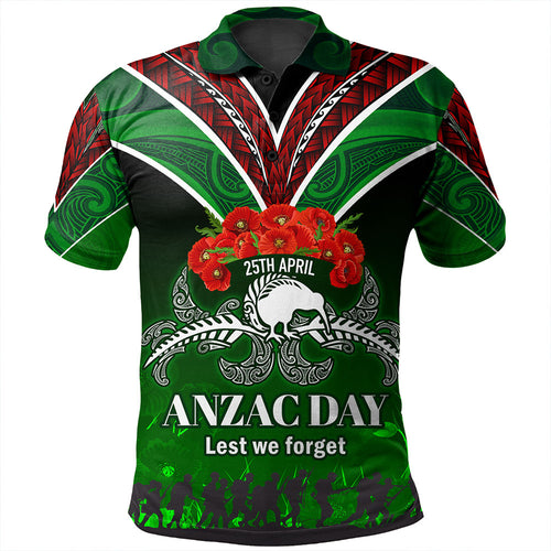 New Zealand Polo Shirt - Anzac Day Silver Ferns Kiwi Birds Style