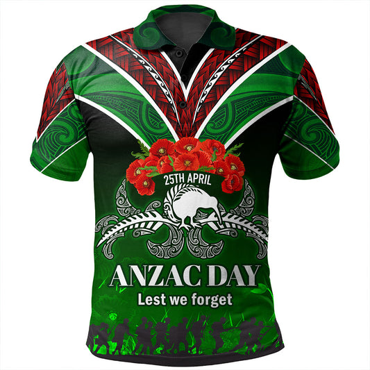 New Zealand Polo Shirt - Anzac Day Silver Ferns Kiwi Birds Style