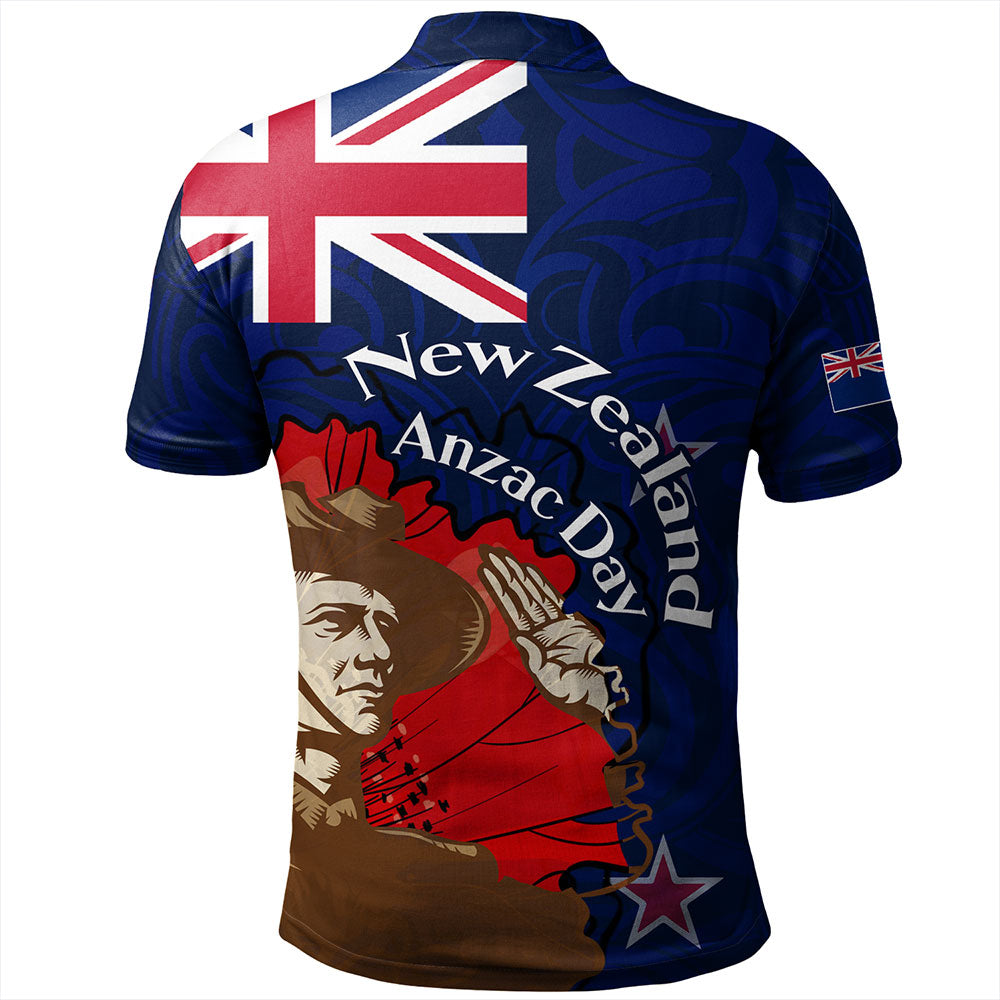 New Zealand Polo Shirt - FLag Anzac Day Maori Patterns