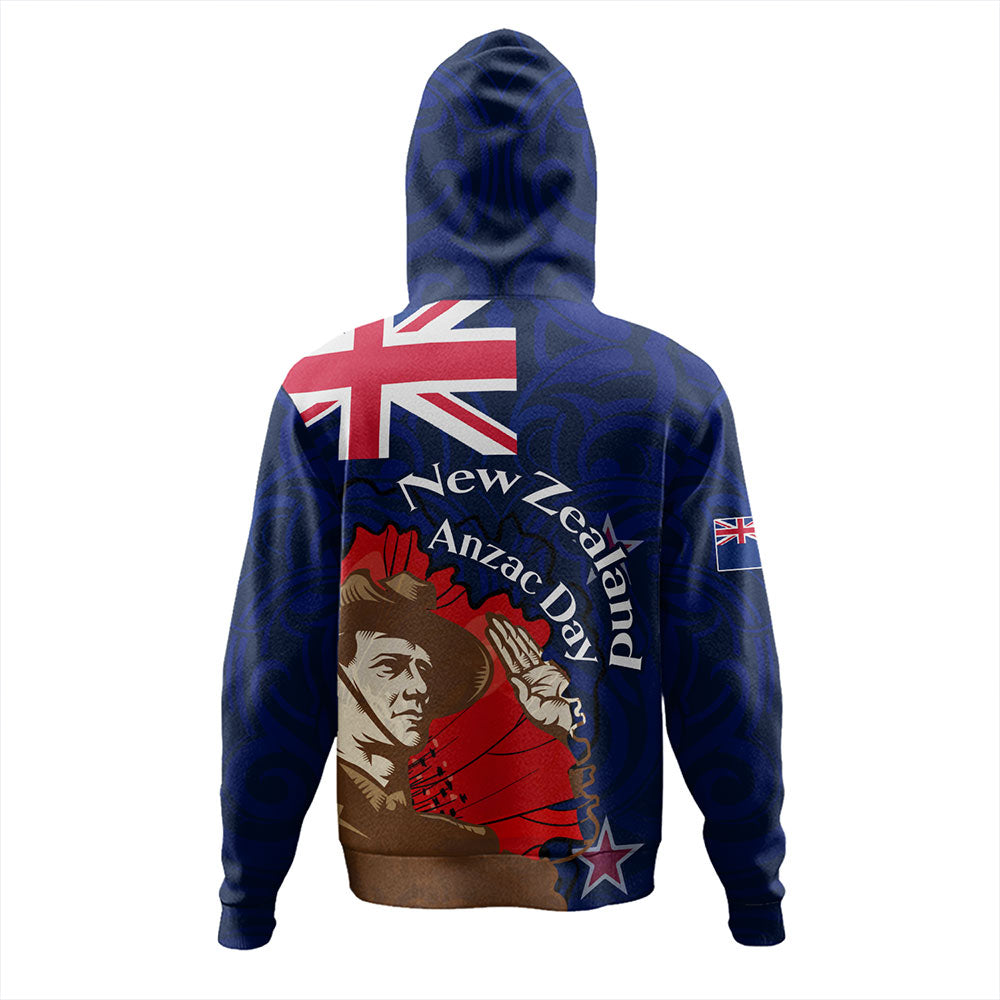 New Zealand Hoodie - FLag Anzac Day Maori Patterns