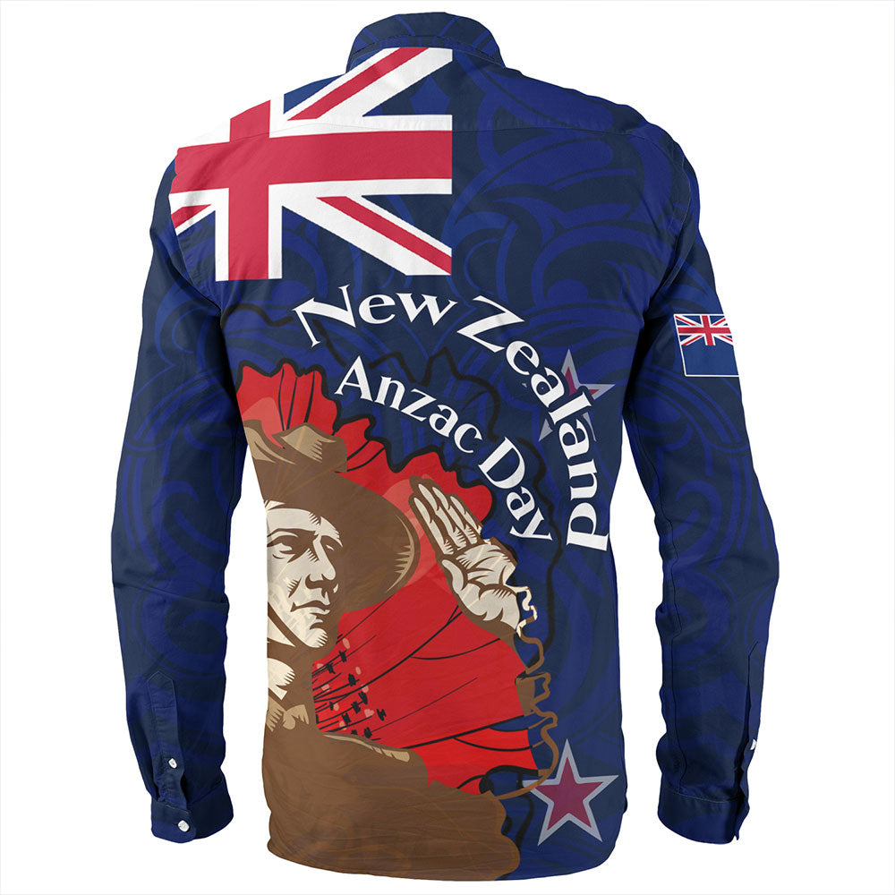 New Zealand Long Sleeve Shirt - FLag Anzac Day Maori Patterns