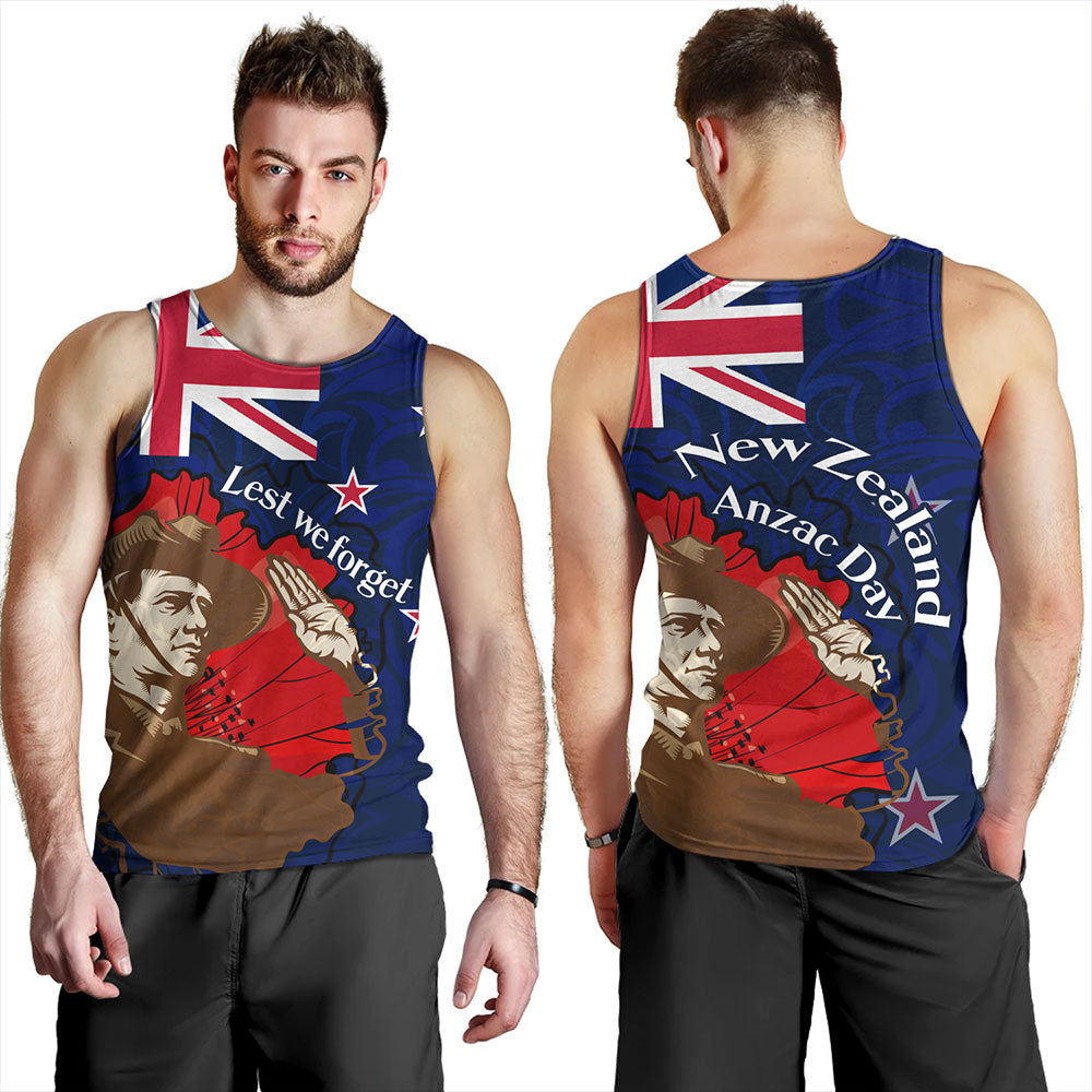 New Zealand Tank Top - FLag Anzac Day Maori Patterns
