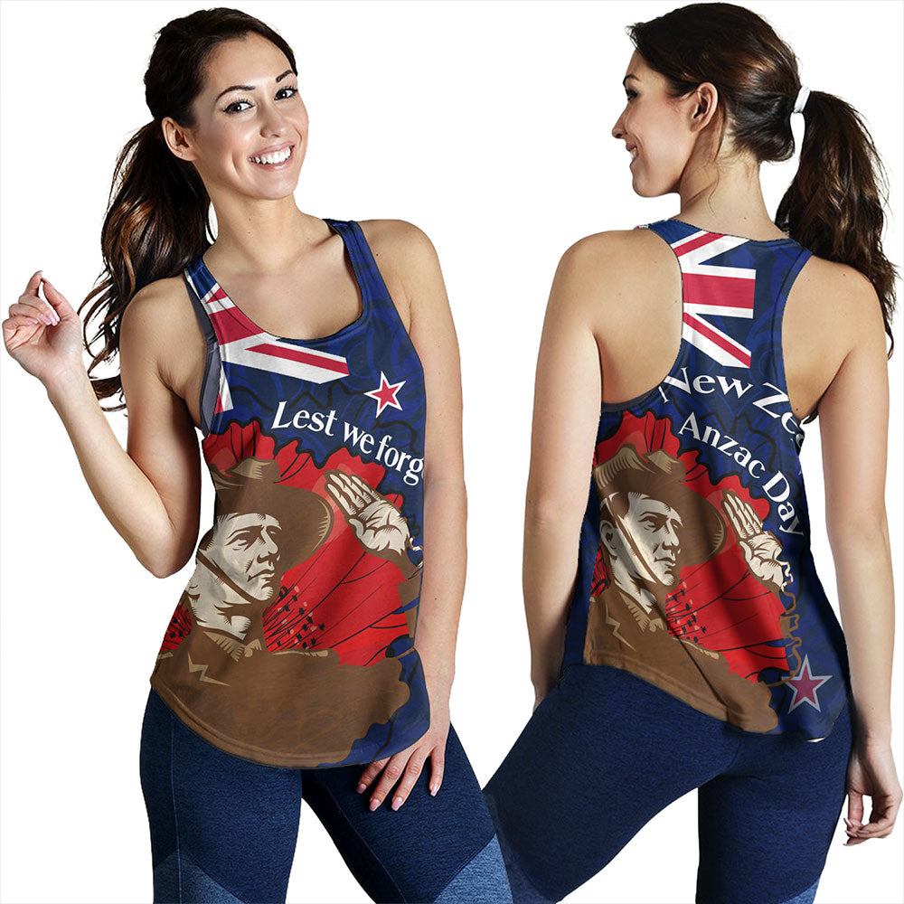 New Zealand Women Tank - FLag Anzac Day Maori Patterns