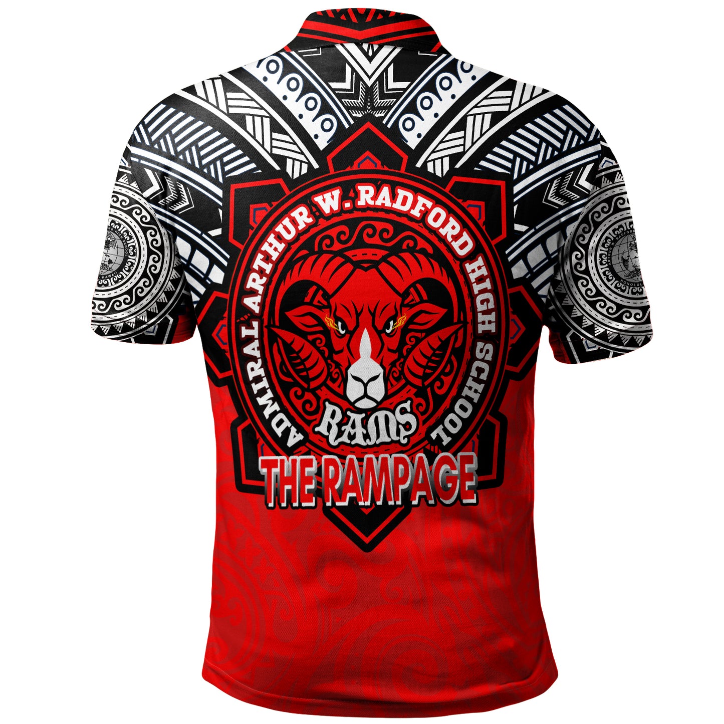 Hawaii Polo Shirt Custom Radford High School Home Of The RamPage Tribal Style