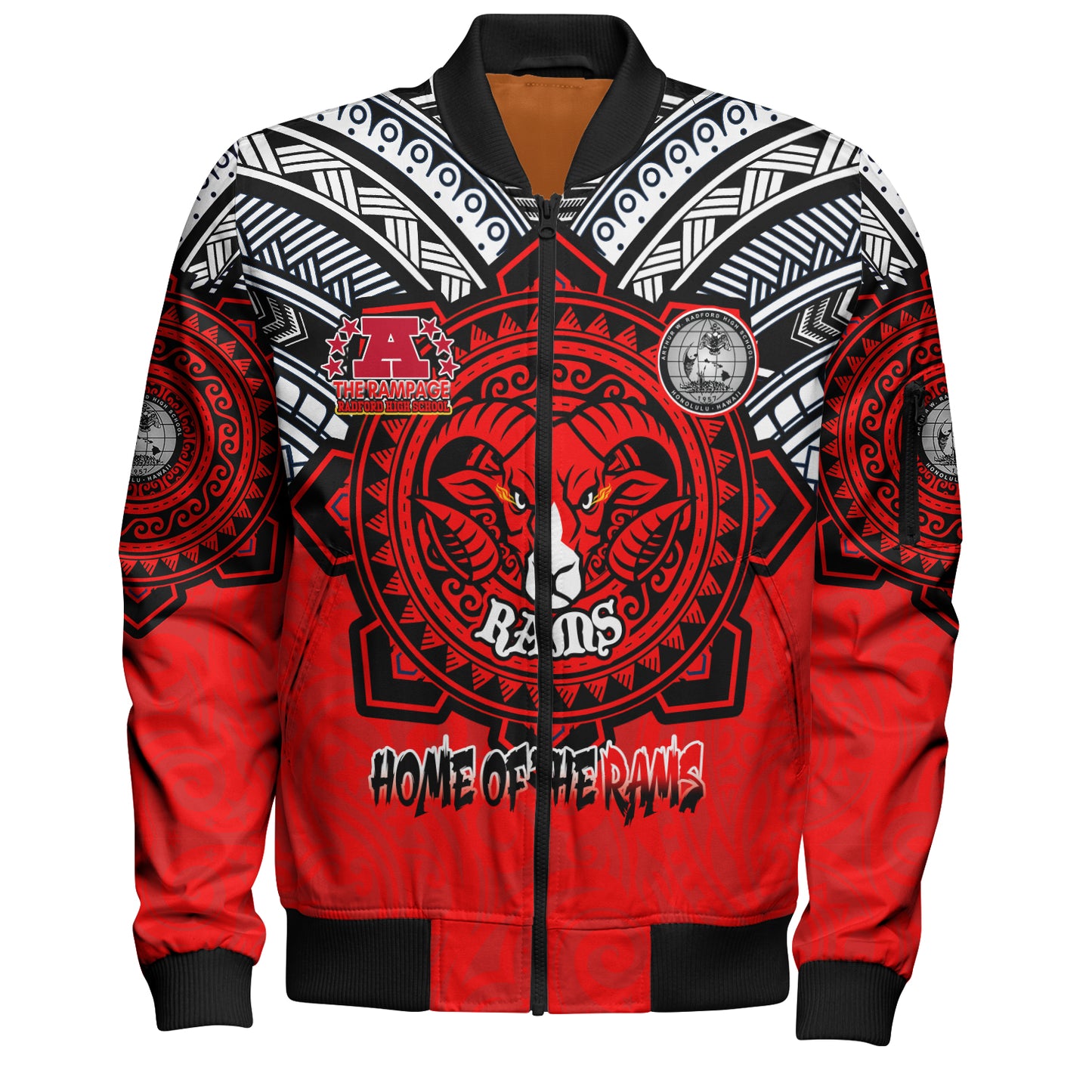 Hawaii Bomber Jacket Custom Radford High School Home Of The RamPage Tribal Style