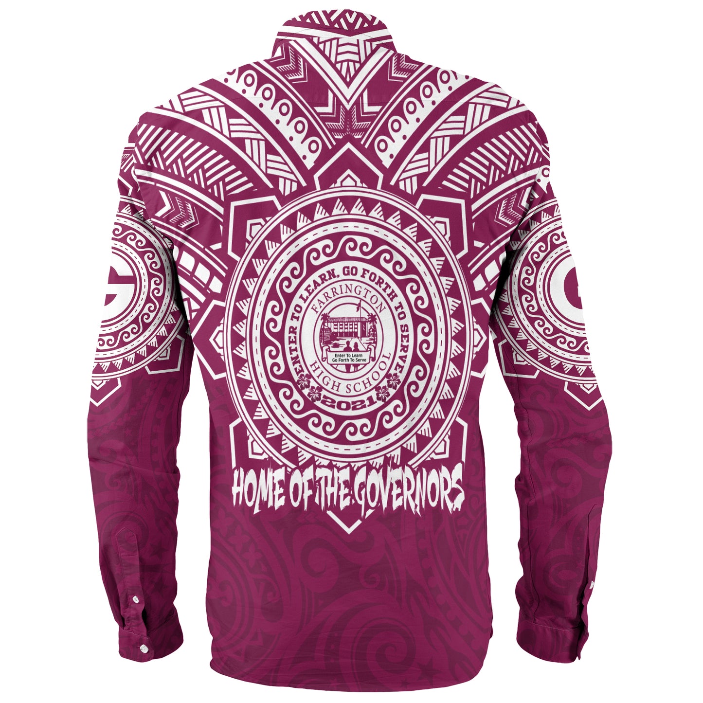 Hawaii Long Sleeve Shirt Custom Farrington High School Home Of The Governors Tribal Style