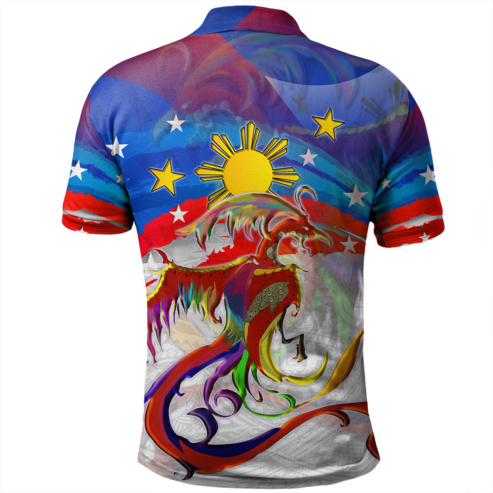 Philippines Filipinos Polo Shirt Sarimanok Maranao With Filipino Flag Design