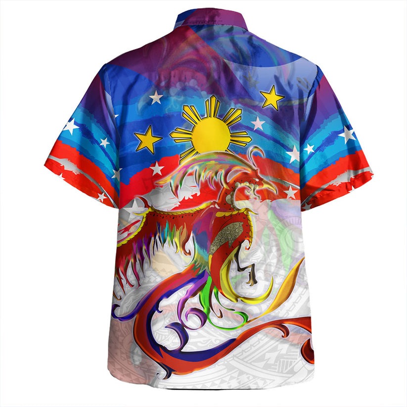 Philippines Filipinos Hawaiian Shirt Sarimanok Maranao With Filipino Flag Design